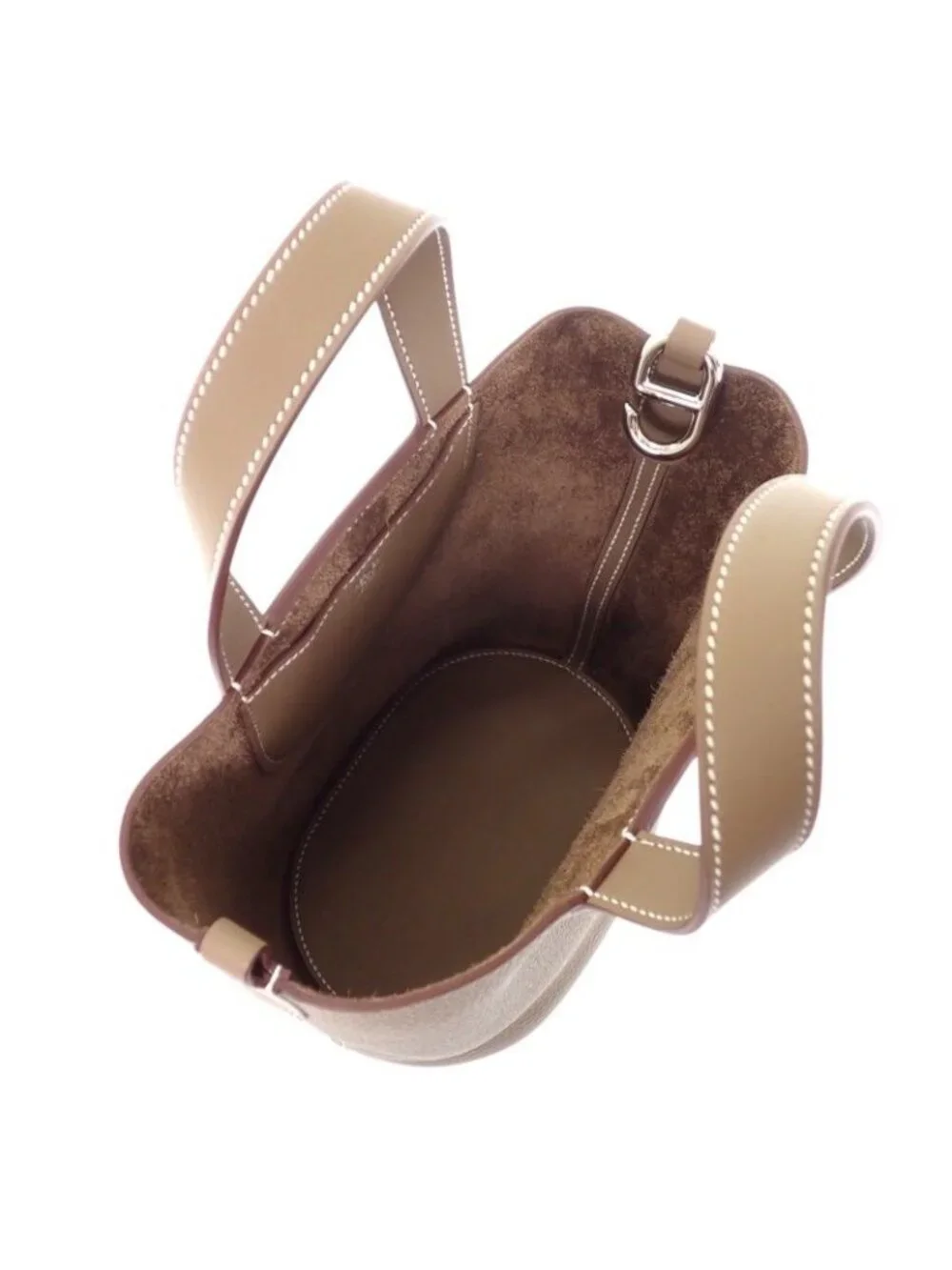 Hermes in the Loop 18 Handbag Taurillon Clemence Veau Etoupe